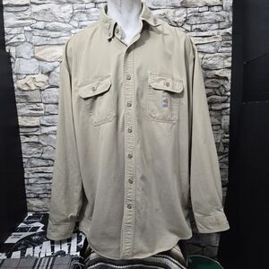 Carhartt Men's 2XL Flame-Resistant (FR) Twill Long-Sleeve Shirt